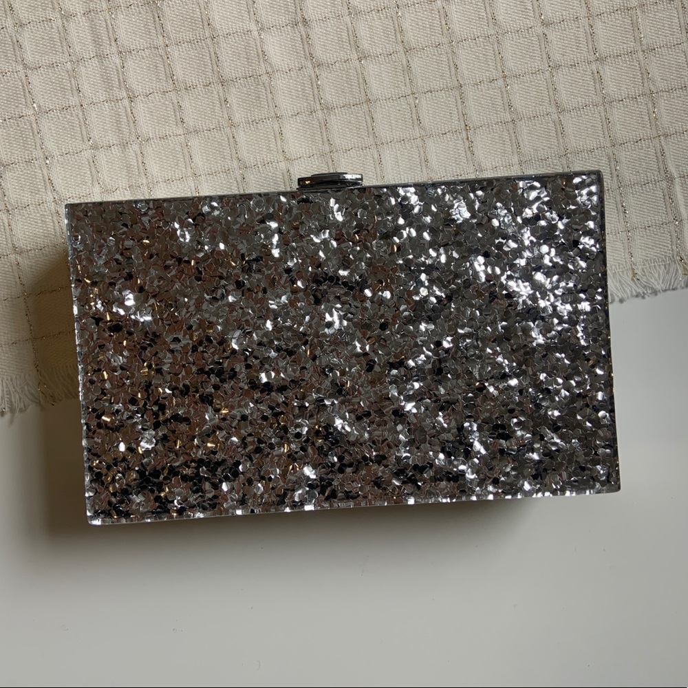 Lovers + Friends Metallic Lucite Clutch